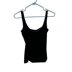 Susana Monaco Women Round Neck, Sleeveless PullOver, Black Velvet Tank Top, SM/M